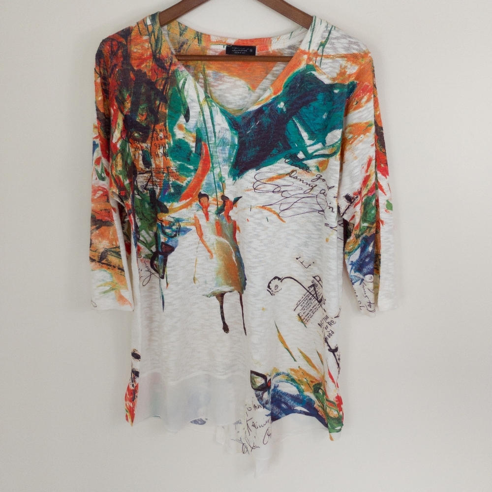 Inoah Sunrise Glare Abstract Top Size Medium